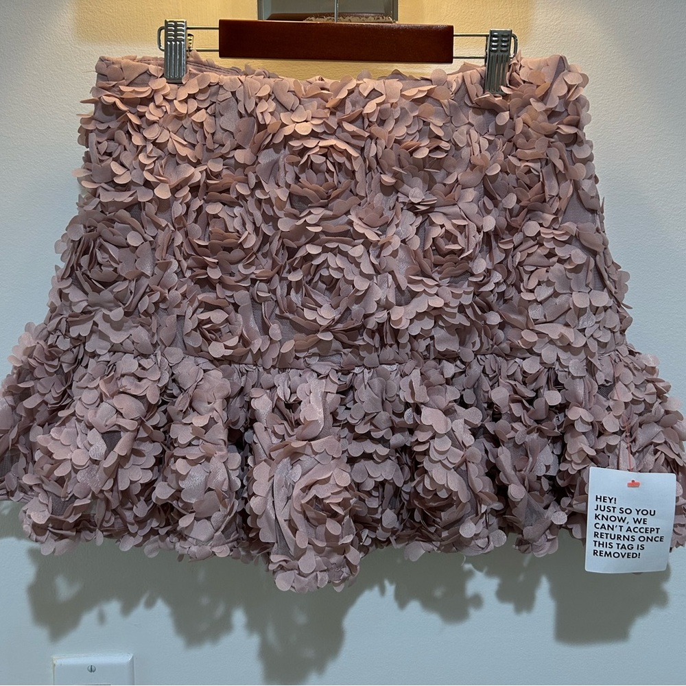 Floral Textured Pink Skirt